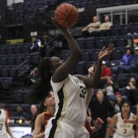 Hanford's Jayla English scores for the Golden Eagles.